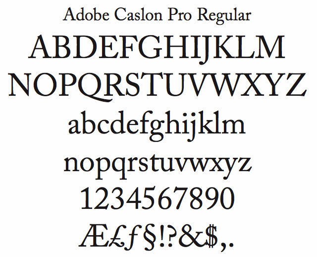 adobe caslon pro bold font